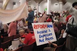 Tenant activists at last year's Rent Guidelines Board vote.
